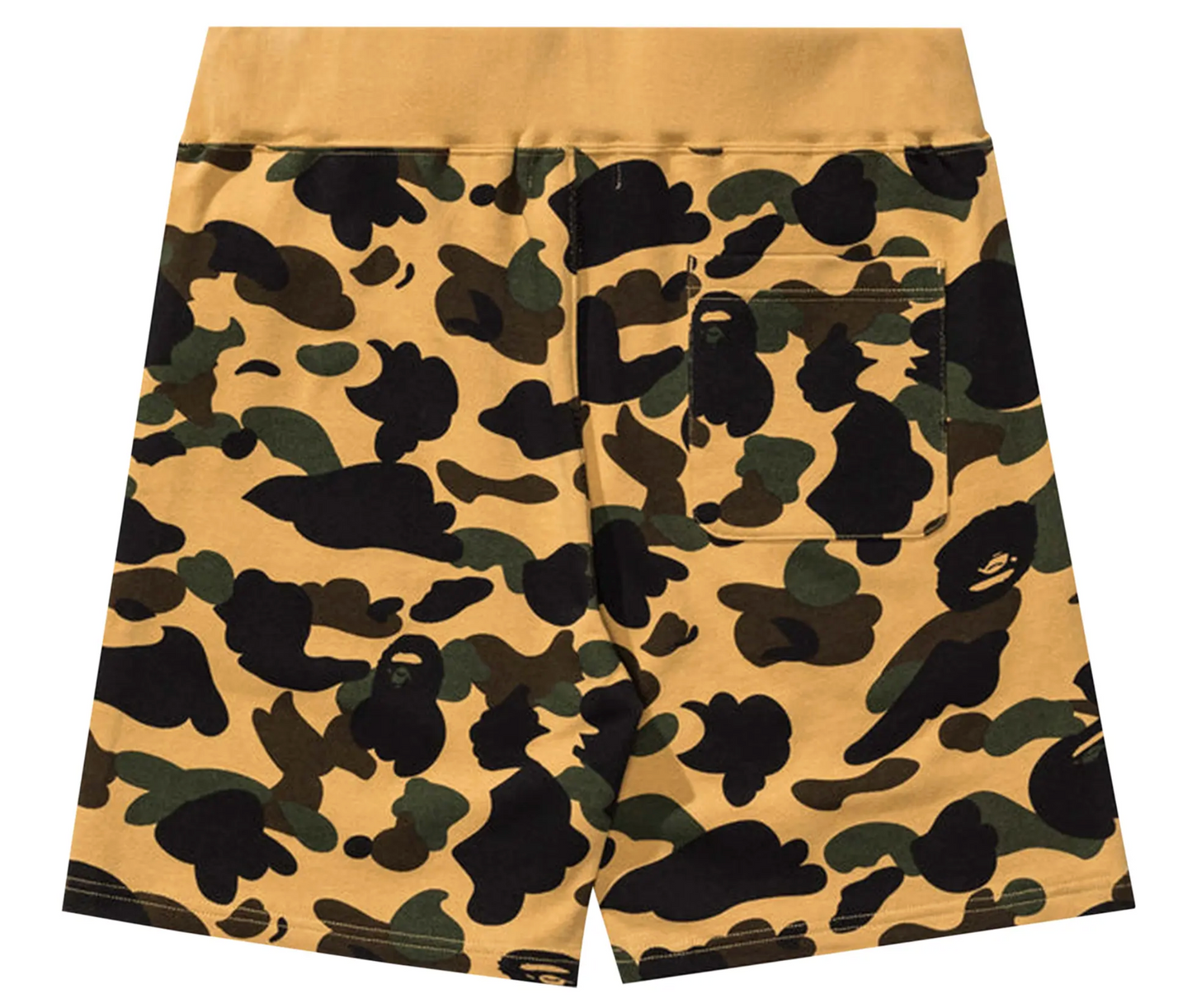 Bape 1st Camo Yellow Sweat Shorts Size XL