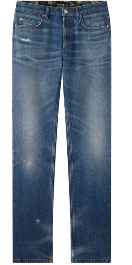 Bape X A.P.C. Patched Damage Denim Jeans Size Large