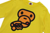 Bape Kids Baby Milo Pizza L/S Tee Yellow Size 110 K