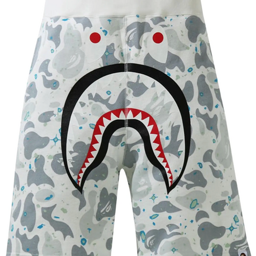 Bape Space Camo Shark White Sweat Shorts Size Large