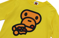 Bape Kids Baby Milo Pizza L/S Tee Yellow Size 120 K
