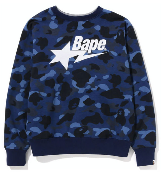 Bape 4Way Relaxed Fit Camo Bapesta Crewneck Sweater Size XL