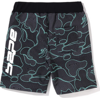 Bape Text Code Camo Black Sweat Shorts Size XXL
