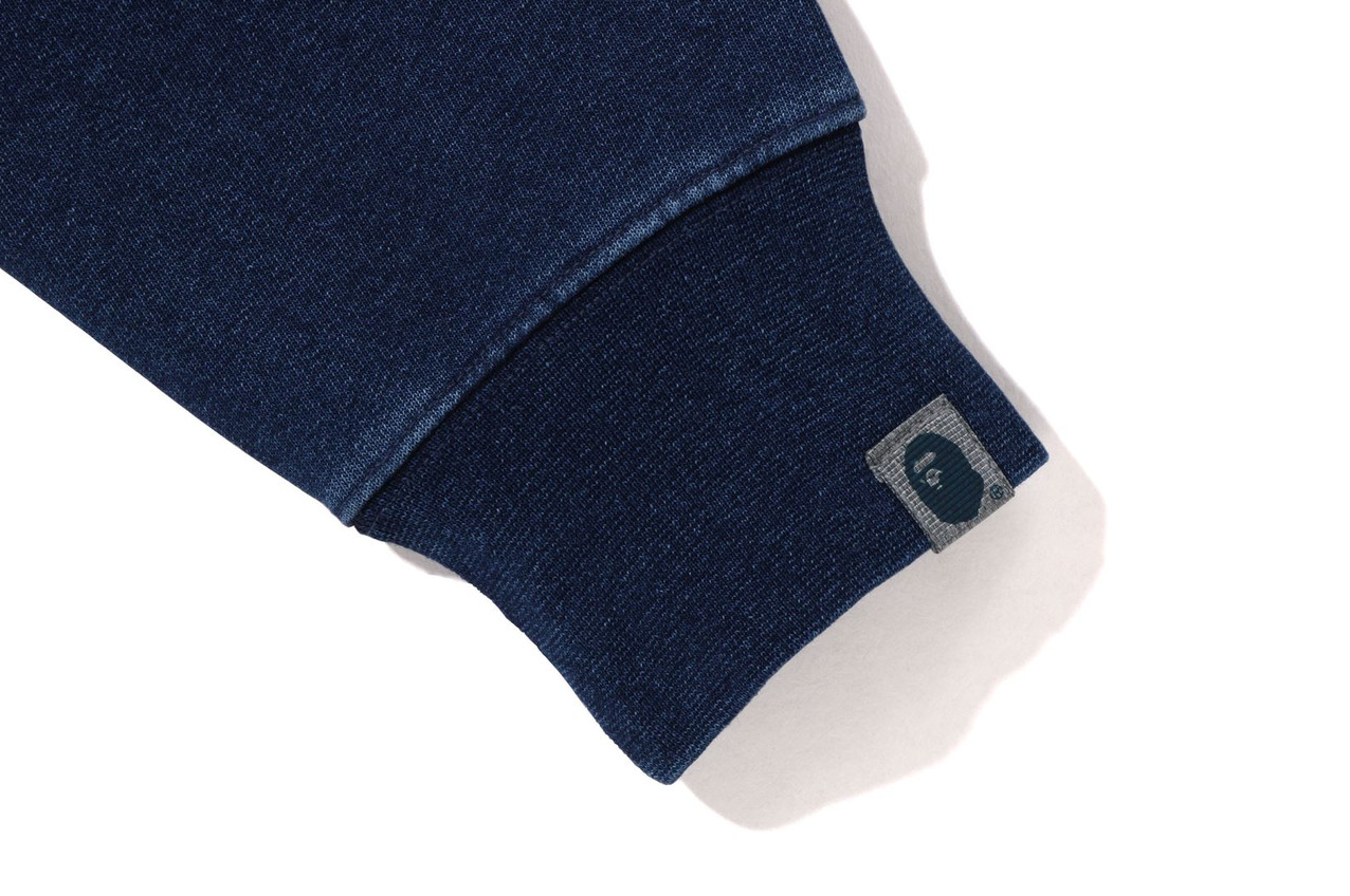 Bape Samurai Shark Indigo Full-Zip Hoodie Size Large