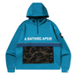 Bape 1st Camo Pocket Double Knit Half-Zip Blue Hoodie Size Medium