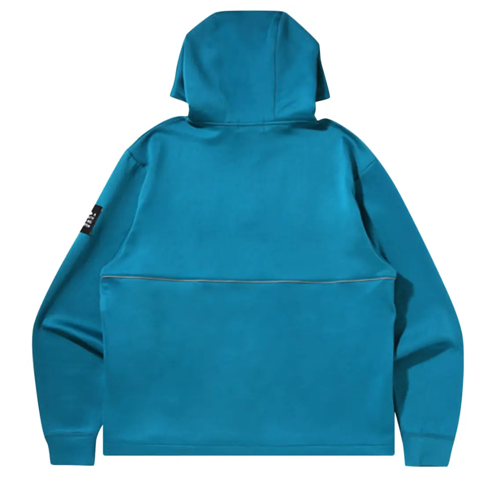 Bape 1st Camo Pocket Double Knit Half-Zip Blue Hoodie Size Medium