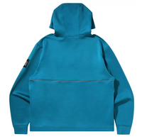 Bape 1st Camo Pocket Double Knit Half-Zip Blue Hoodie Size Medium