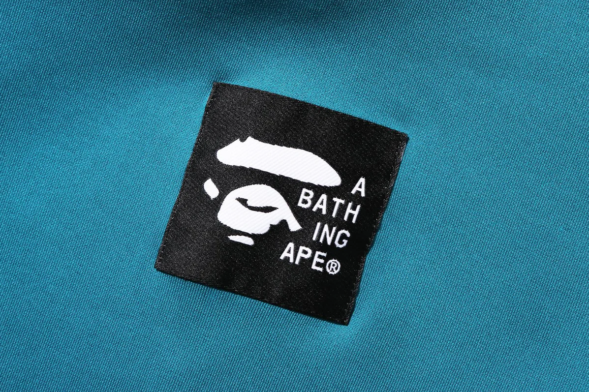 Bape 1st Camo Pocket Double Knit Half-Zip Blue Hoodie Size Medium