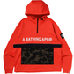 Bape 1st Camo Pocket Double Knit Half-Zip Red Hoodie Size Small