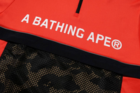 Bape 1st Camo Pocket Double Knit Half-Zip Red Hoodie Size Small