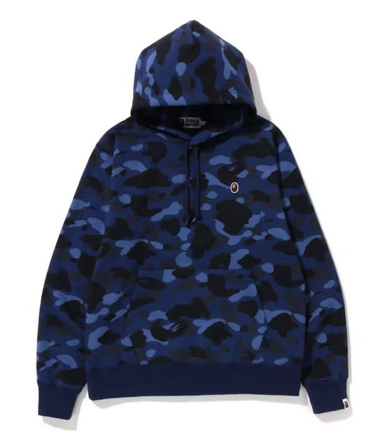 Bape Kids Color Camo One Point Ape Head Pullover Hoodie Navy Size 90 K