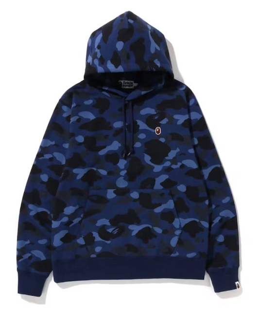 Bape Kids Color Camo One Point Ape Head Pullover Hoodie Navy Size 120 K