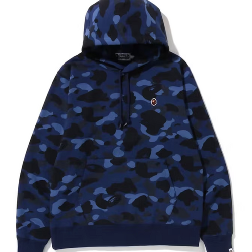 Bape Kids Color Camo One Point Ape Head Pullover Hoodie Navy Size 120 K
