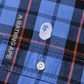 Bape Logo Check Loose Fit Blue Shirt Size Large
