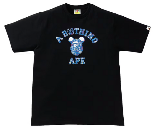 Bape Kids Medicom Toy Camo Bear College Tee Black Size 120 K