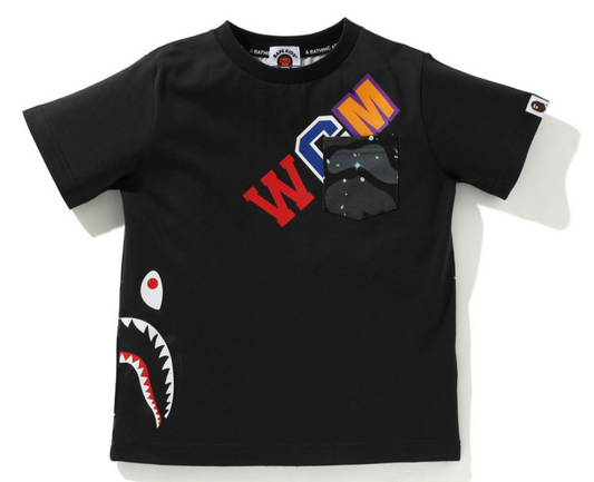 Bape Kids Space Camo Multi Shark Pocket Tee Size 120 K