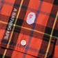 Bape Logo Check Loose Fit Red Button Up Shirt Size Medium