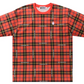 Bape Logo Check Relaxed Red One Point T-Shirt Size Small