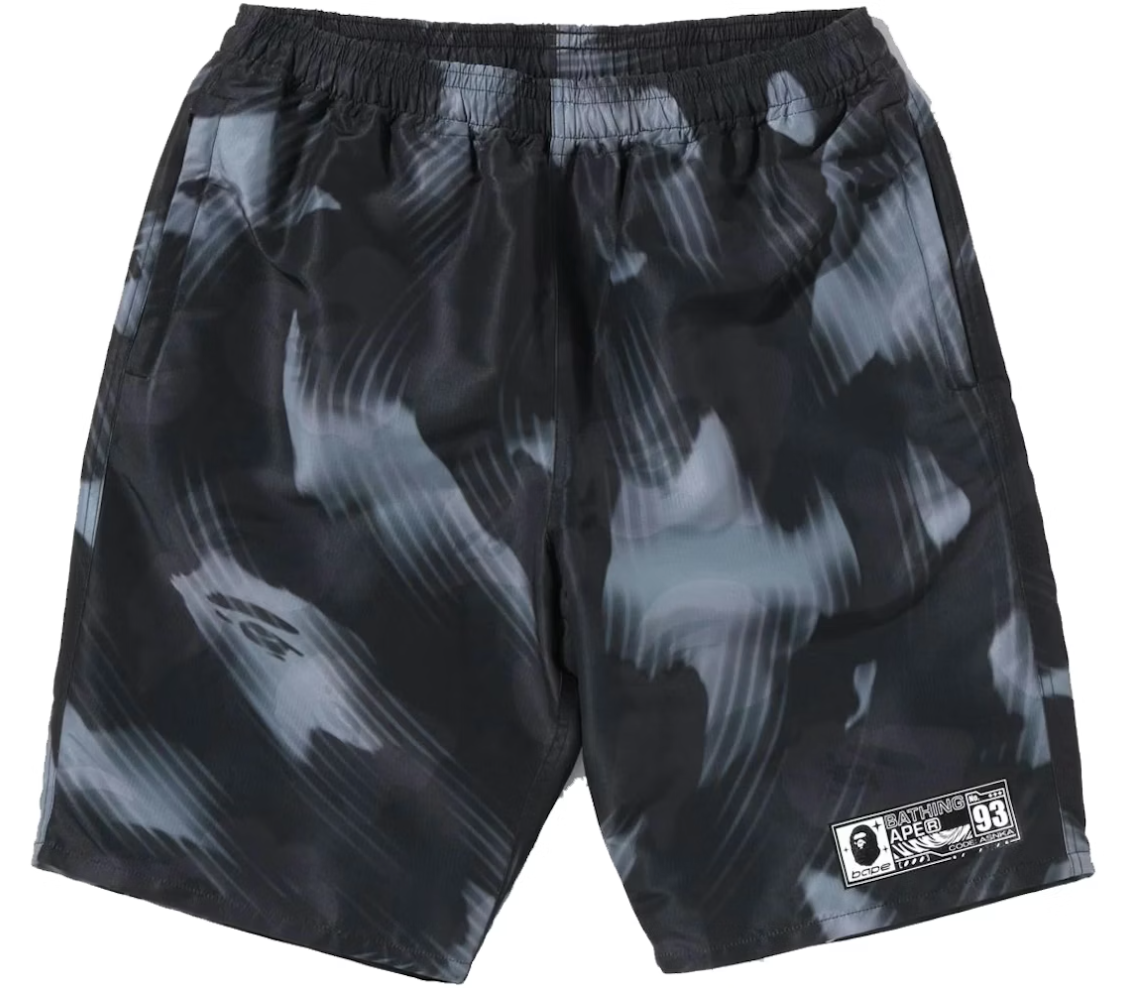 Bape Stroke Camo Black Beach Shorts Size XL