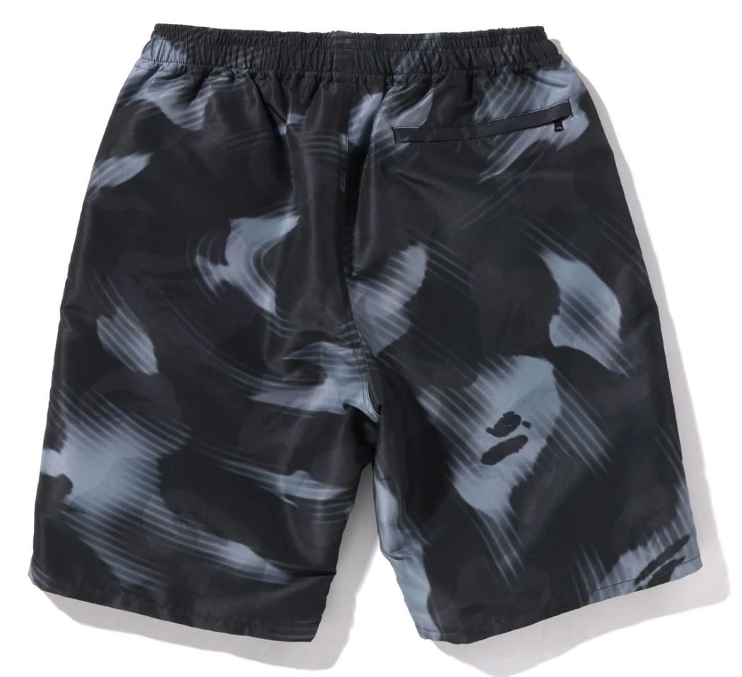 Bape Stroke Camo Black Beach Shorts Size XL