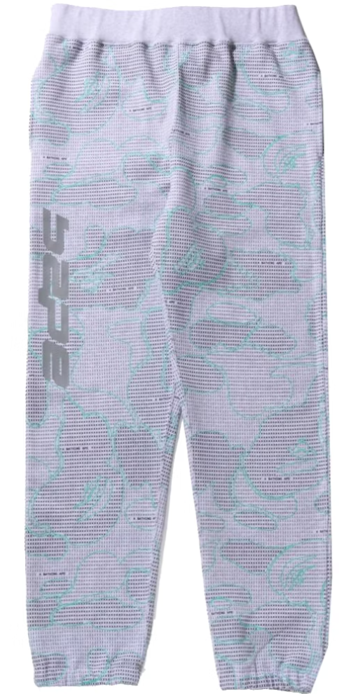 Bape Text Code Camo Grey Sweatpants Size Medium