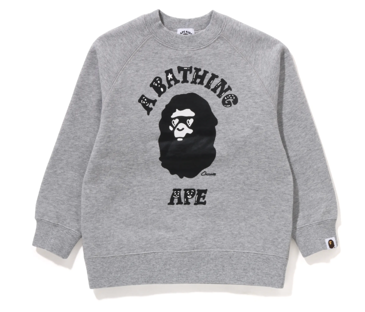 Bape Kids x Chocomoo College Crewneck Grey Size 100 K