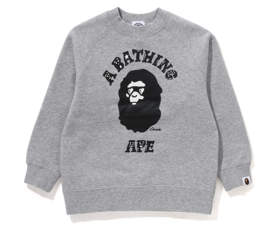 Bape Kids x Chocomoo College Crewneck Grey Size 100 K