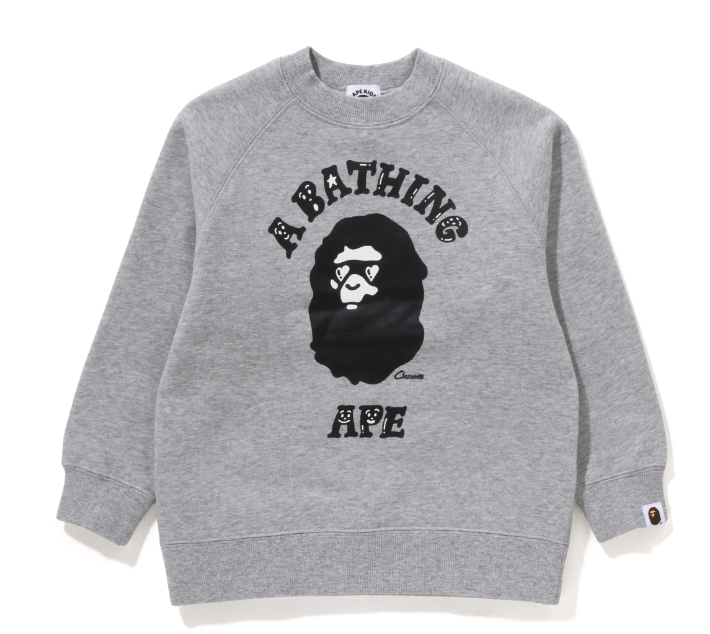 Bape Kids x Chocomoo College Crewneck Grey Size 90 K