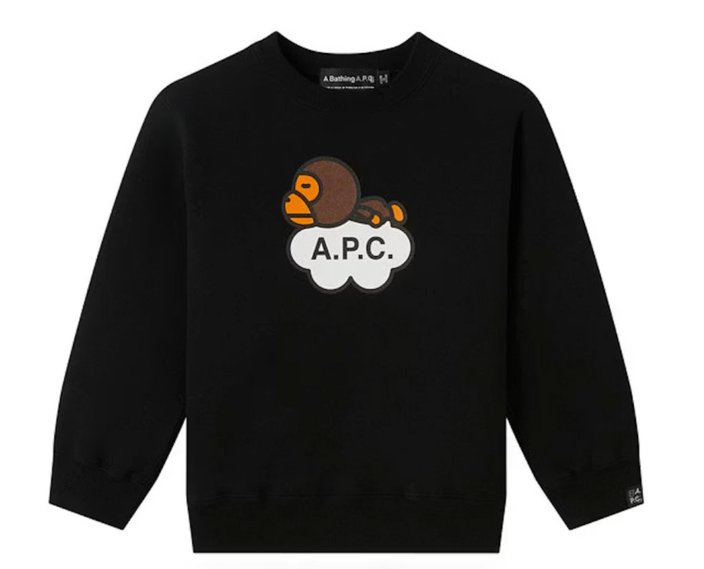 Bape Kids x A.P.C Milo Cloud Crewneck Black Size 110 K