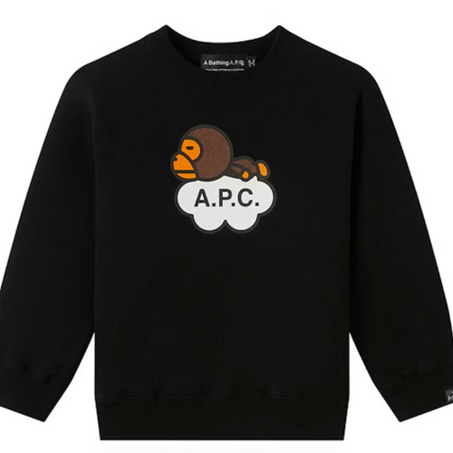 Bape Kids x A.P.C Milo Cloud Crewneck Black Size 110 K
