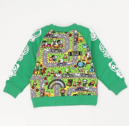 Bape Kids Baby Milo Racing Crewneck Green Size 110 K