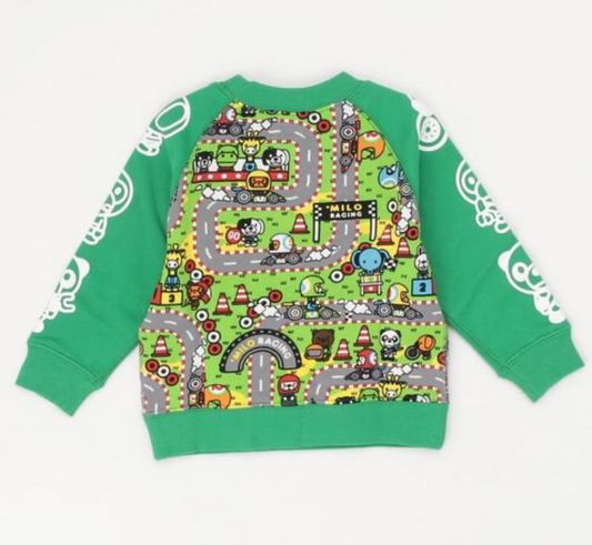Bape Kids Baby Milo Racing Crewneck Green Size 120 K