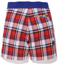 Bape London 0ZX Red Check Sweat Shorts Size Small