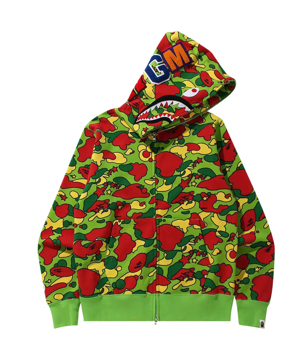 Bape Kids Sta Camo Shark Zip Hoodie Multi Size 110 K