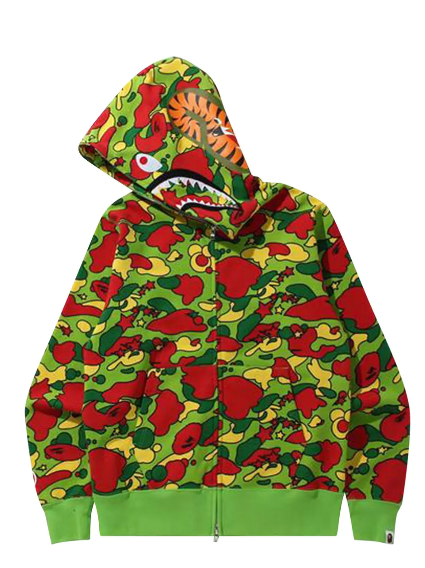 Bape Kids Sta Camo Shark Zip Hoodie Multi Size 110 K