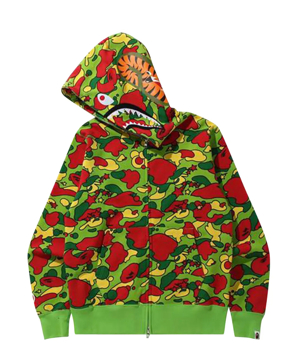 Bape Kids Sta Camo Shark Zip Hoodie Multi Size 120 K
