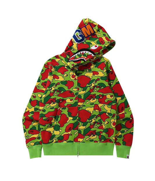 Bape Kids Sta Camo Shark Zip Hoodie Multi Size 100 K