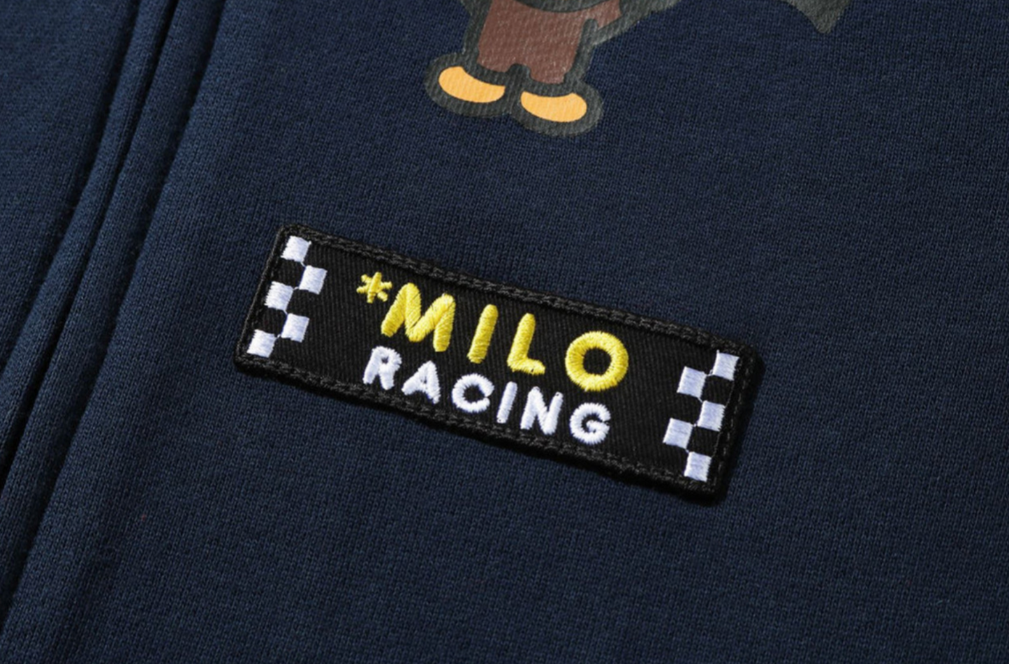 Bape Kids Baby Milo Racing Team Emblem Print Sweat Jacket Navy Size 120 K