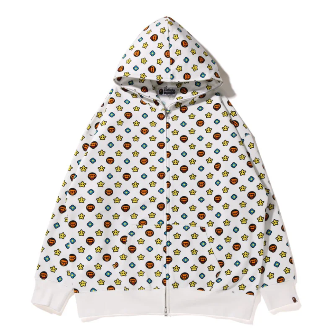 Bape Kids Milo Monogram Zip Hoodie White Size 110 K