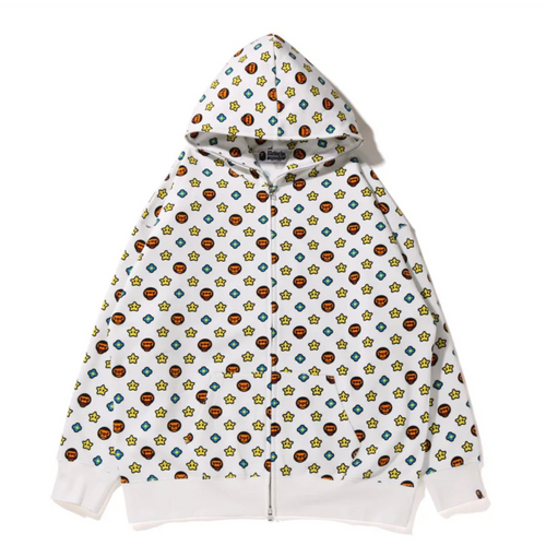 Bape Kids Milo Monogram Zip Hoodie White Size 120 K
