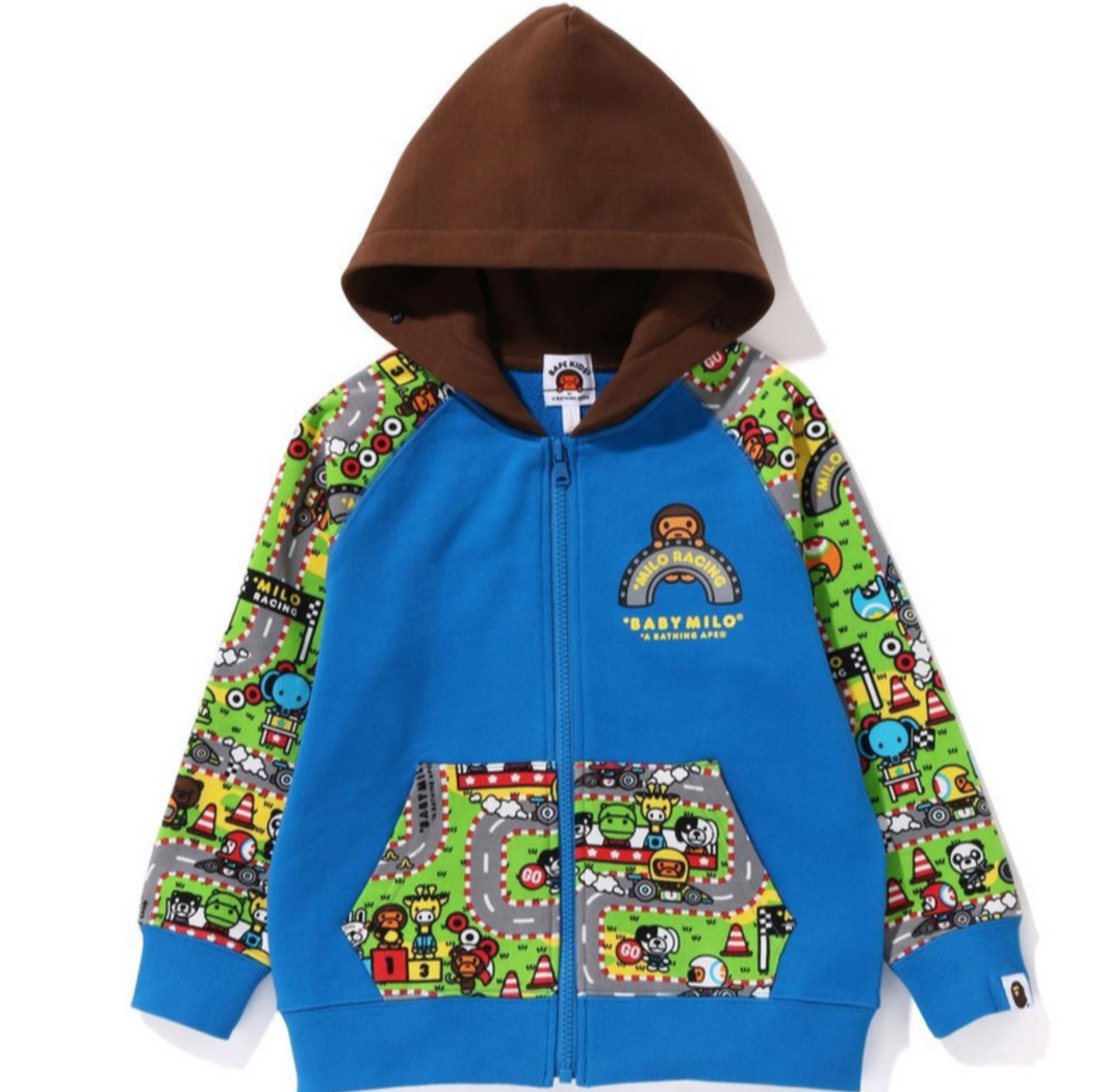 Bape Kids Baby Milo Racing Milo Face Zip Hoodie Blue Size 120 K
