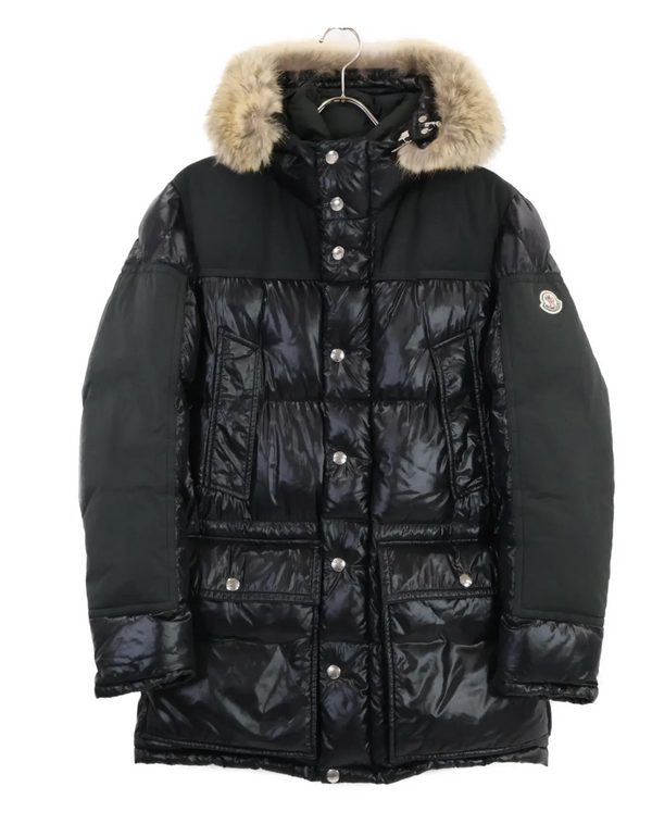Moncler Puffer Jacket Frey Nylon Down Jacket Black Size 1