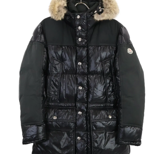 Moncler Puffer Jacket Frey Nylon Down Jacket Black Size 1