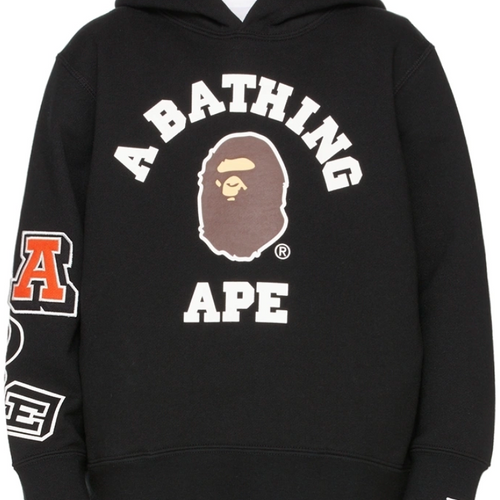 Bape Kids Multi Fonts Pullover Hoodie Black Size 120 K