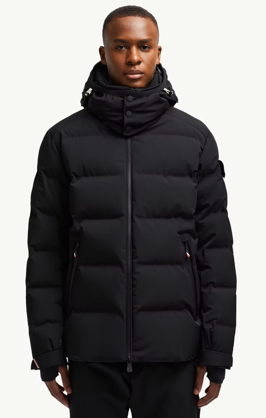 Moncler Montgetech Black Hooded Short Down Jacket Size 6