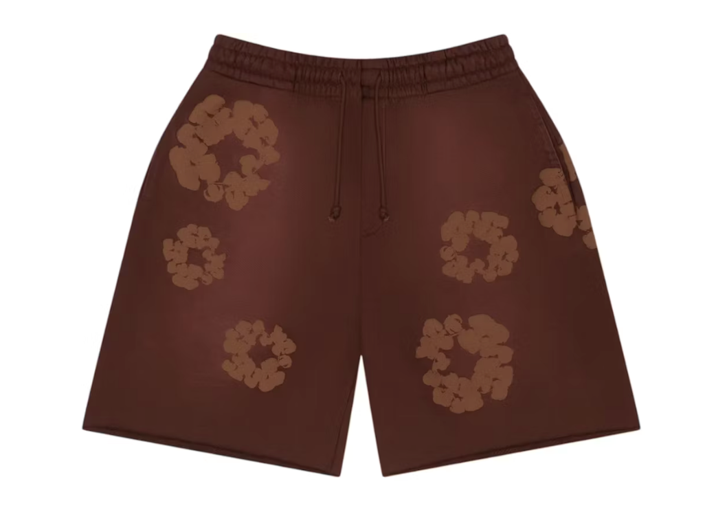 Denim Tears Mono Cotton Wreath Sweat Shorts 'Brown'