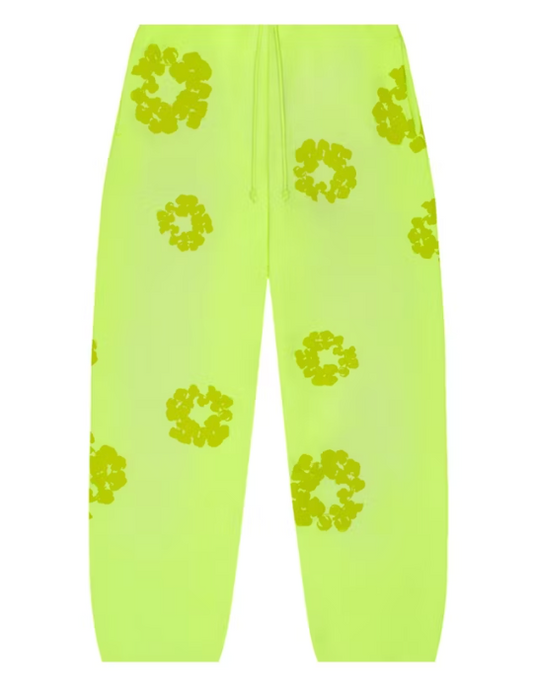 Denim Tears Mono Cotton Wreath Neon Green Sweatpants