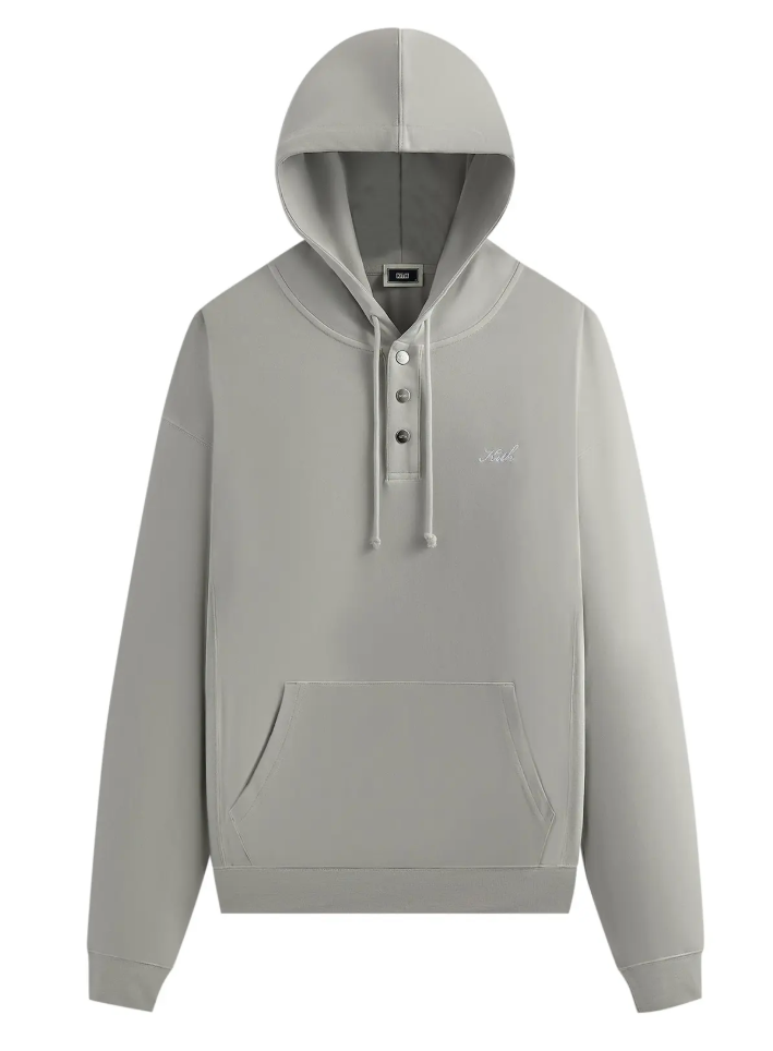 Kith Crystal Wash Interlock Williams IV 'Concrete' Hoodie Size Small