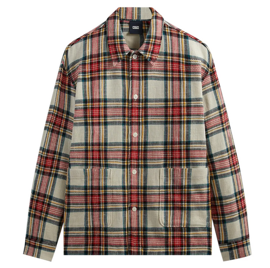 Kith Plaid Boxy Collared Overshirt 'Fame' Red Size Medium