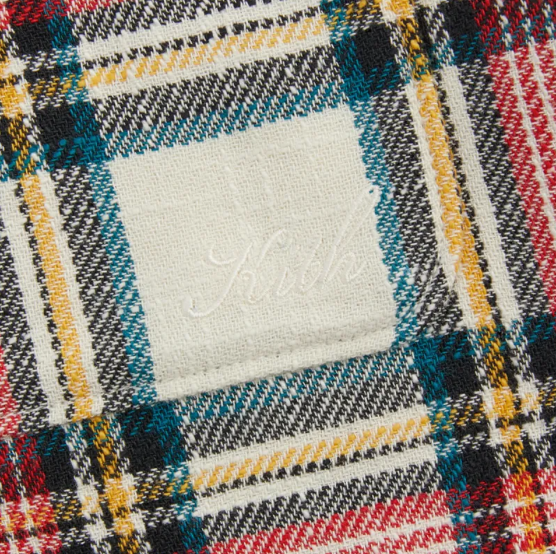 Kith Plaid Boxy Collared Overshirt 'Fame' Red Size Medium